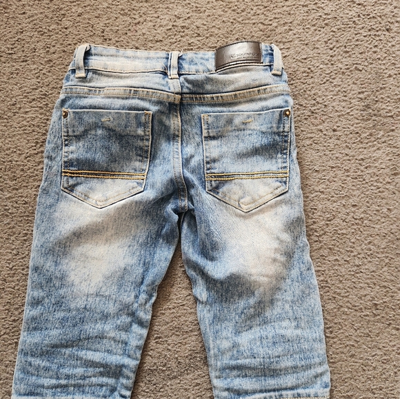 SOUTH POLE Boys Stacked Jeans Size 8 Distressed Denim 5 Pocket Grunge Acid Wash - Picture 6 of 12